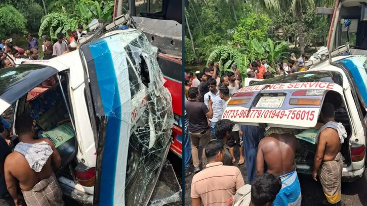 ফরিদপুরে বাস-অ্যাম্বুলেন্সের মুখোমুখি সংঘর্ষে নিহত ৫